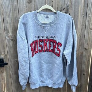 Vintage Russell University Of Nebraska Athletic Gray and Red Crewneck Size XL
